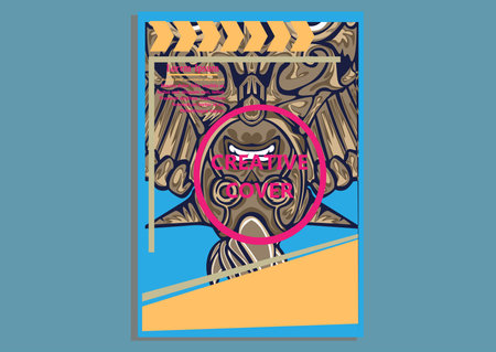 creative display layouts design with Mask as modeling and using pop art coloringのイラスト素材