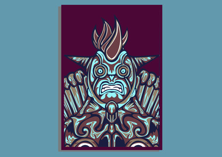 creative display layouts design with Mask as modeling and using pop art coloringのイラスト素材