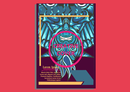 creative display layouts design with Mask as modeling and using pop art coloringのイラスト素材