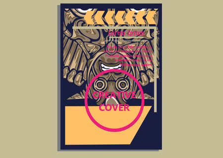 creative display layouts design with Mask as modeling and using pop art coloringのイラスト素材