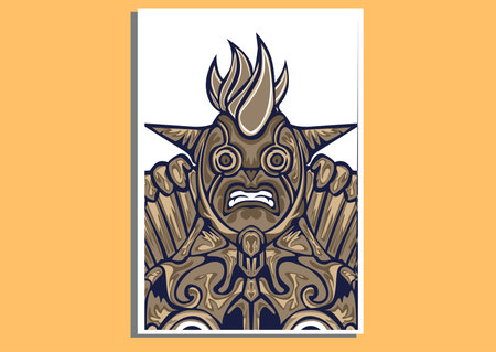 creative display layouts design with Mask as modeling and using pop art coloringのイラスト素材