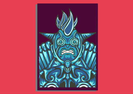 creative display layouts design with Mask as modeling and using pop art coloringのイラスト素材