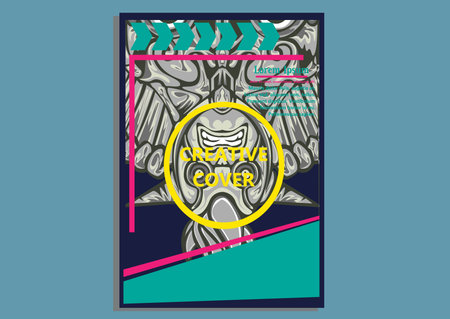 creative display layouts design with Mask as modeling and using pop art coloringのイラスト素材