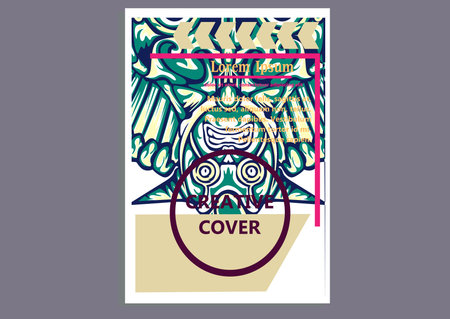 creative display layouts design with Mask as modeling and using pop art coloringのイラスト素材