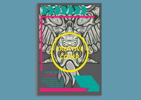 creative display layouts design with Mask as modeling and using pop art coloringのイラスト素材