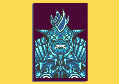 creative display layouts design with Mask as modeling and using pop art coloringのイラスト素材