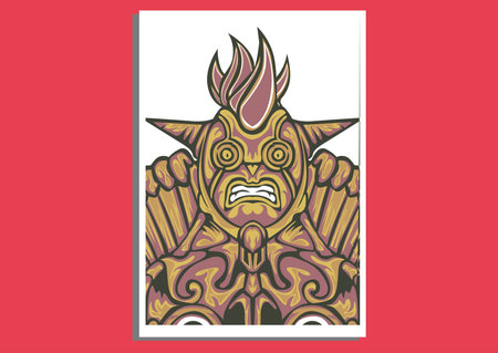 creative display layouts design with Mask as modeling and using pop art coloringのイラスト素材