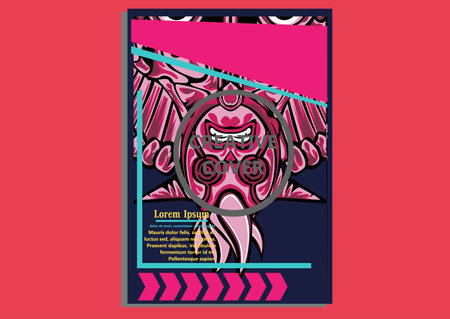 creative display layouts design with Mask as modeling and using pop art coloringのイラスト素材