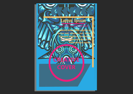 creative display layouts design with Mask as modeling and using pop art coloringのイラスト素材