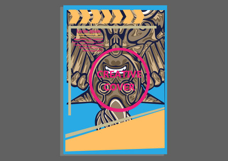 creative display layouts design with Mask as modeling and using pop art coloringのイラスト素材