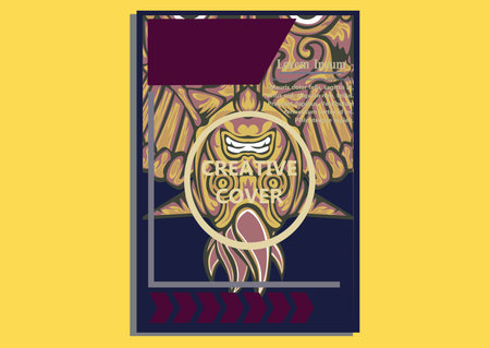 creative display layouts design with Mask as modeling and using pop art coloringのイラスト素材