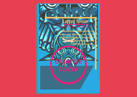 creative display layouts design with Mask as modeling and using pop art coloringのイラスト素材