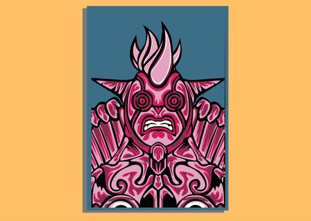 creative display layouts design with Mask as modeling and using pop art coloringのイラスト素材