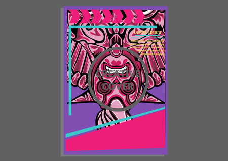 creative display layouts design with Mask as modeling and using pop art coloringのイラスト素材