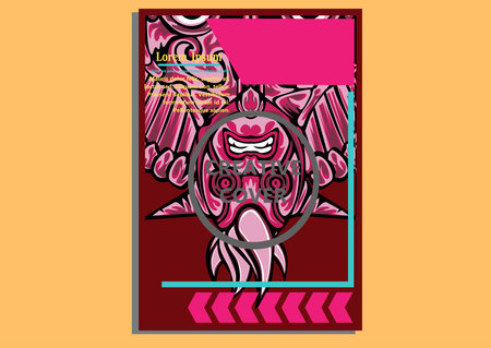 creative display layouts design with Mask as modeling and using pop art coloringのイラスト素材