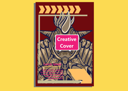 creative display layouts design with Mask as modeling and using pop art coloringのイラスト素材