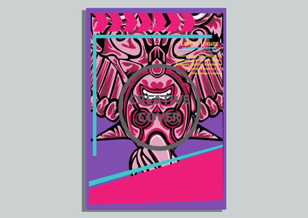 creative display layouts design with Mask as modeling and using pop art coloringのイラスト素材