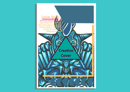 creative display layouts design with Mask as modeling and using pop art coloringのイラスト素材