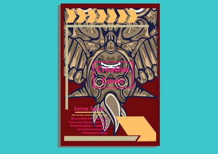 creative display layouts design with Mask as modeling and using pop art coloringのイラスト素材