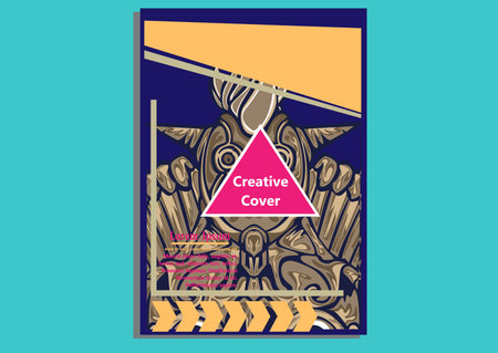 creative display layouts design with Mask as modeling and using pop art coloringのイラスト素材