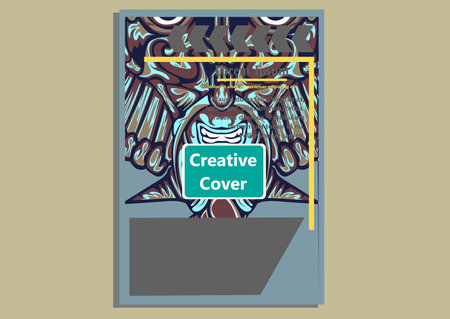 creative display layouts design with Mask as modeling and using pop art coloringのイラスト素材