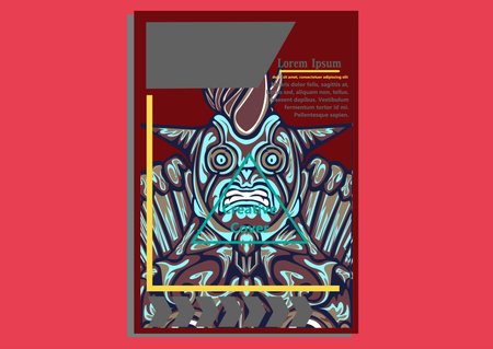 creative display layouts design with Mask as modeling and using pop art coloringのイラスト素材