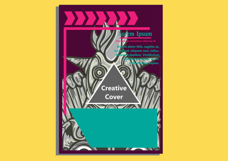 creative display layouts design with Mask as modeling and using pop art coloringのイラスト素材