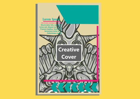 creative display layouts design with Mask as modeling and using pop art coloringのイラスト素材