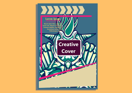 creative display layouts design with Mask as modeling and using pop art coloringのイラスト素材