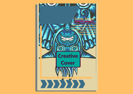 creative display layouts design with Mask as modeling and using pop art coloringのイラスト素材