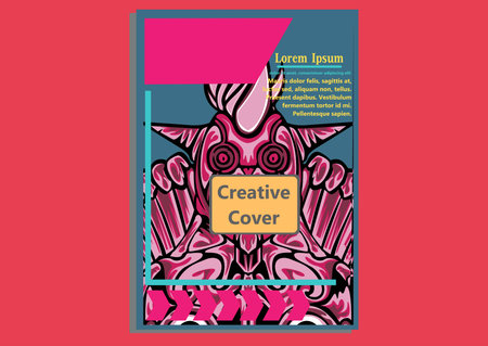 creative display layouts design with Mask as modeling and using pop art coloringのイラスト素材