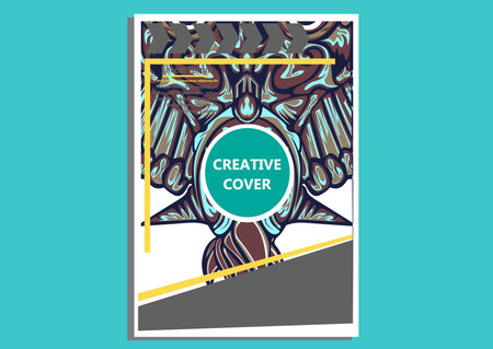 creative display layouts design with Mask as modeling and using pop art coloringのイラスト素材