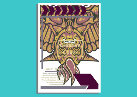 creative display layouts design with Mask as modeling and using pop art coloringのイラスト素材