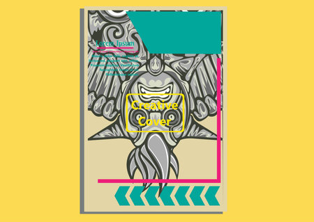 creative display layouts design with Mask as modeling and using pop art coloringのイラスト素材