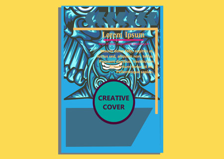 creative display layouts design with Mask as modeling and using pop art coloringのイラスト素材