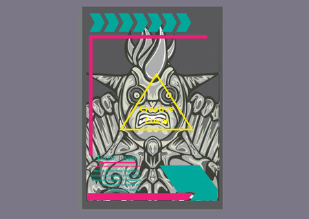 creative display layouts design with Mask as modeling and using pop art coloringのイラスト素材