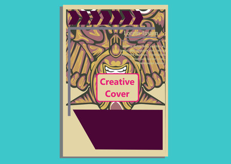 creative display layouts design with Mask as modeling and using pop art coloringのイラスト素材