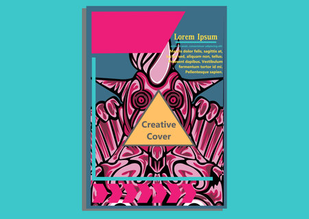 creative display layouts design with Mask as modeling and using pop art coloringのイラスト素材