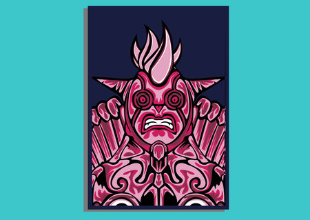 creative display layouts design with Mask as modeling and using pop art coloringのイラスト素材