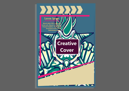 creative display layouts design with Mask as modeling and using pop art coloringのイラスト素材