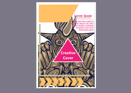 creative display layouts design with Mask as modeling and using pop art coloringのイラスト素材