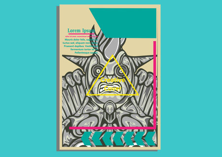 creative display layouts design with Mask as modeling and using pop art coloringのイラスト素材