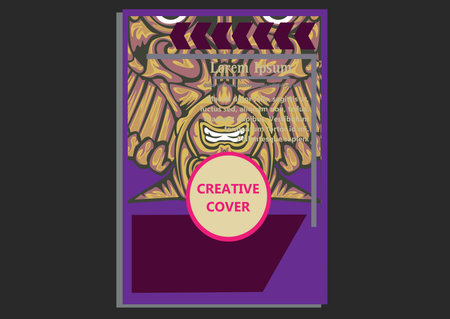 creative display layouts design with Mask as modeling and using pop art coloringのイラスト素材