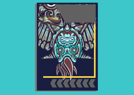 creative display layouts design with Mask as modeling and using pop art coloringのイラスト素材