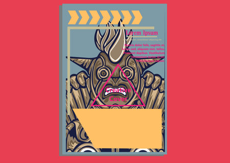 creative display layouts design with Mask as modeling and using pop art coloringのイラスト素材