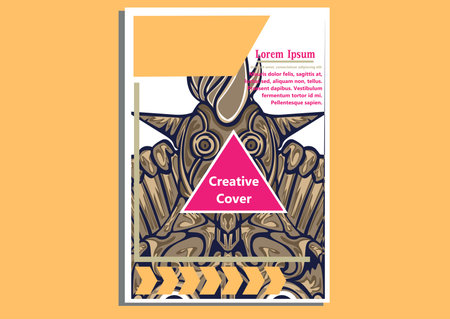 creative display layouts design with Mask as modeling and using pop art coloringのイラスト素材