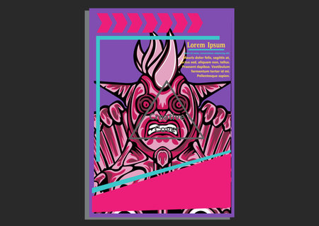 creative display layouts design with Mask as modeling and using pop art coloringのイラスト素材