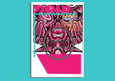 creative display layouts design with Mask as modeling and using pop art coloringのイラスト素材