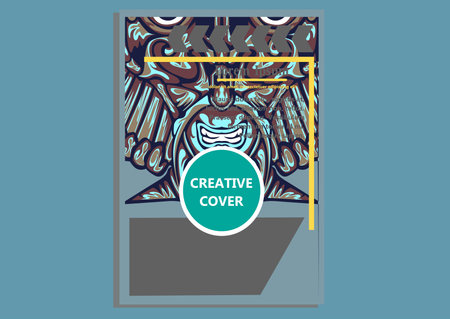 creative display layouts design with Mask as modeling and using pop art coloringのイラスト素材