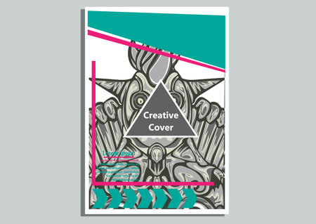 creative display layouts design with Mask as modeling and using pop art coloringのイラスト素材